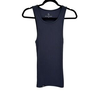 Ekkovision Men's Solid Ribbed Comfort Core Beater Tank Top Medium Gym Blue